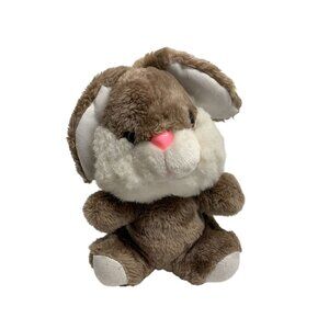 Vintage Fairview 1989 Plush Bunny Rabbit Brown White 12 in Tall Stuffed Animal T